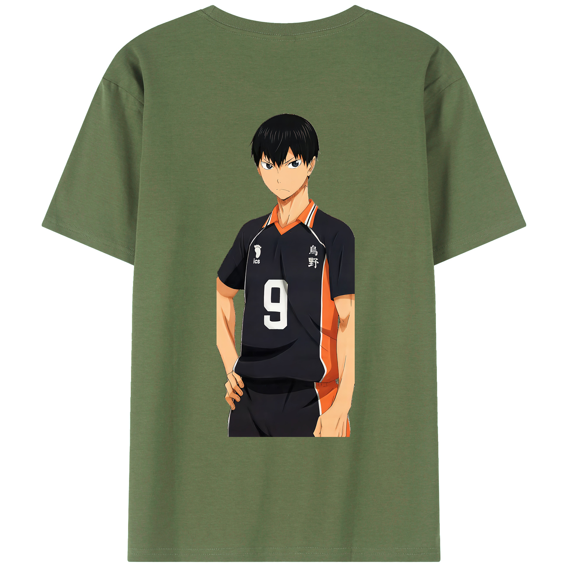 （画像用） ハイキュー!! Haikyu!! 綿100％ メンズ半袖Tシャツ（バックプリント） 通気性